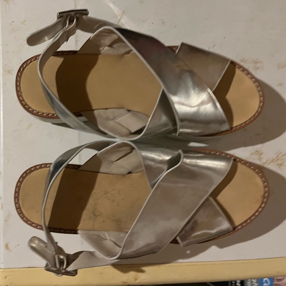 ALDO silver platform sandals